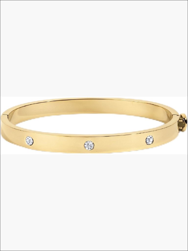 14k Gold Plated Brass Link Charm Bracelet - Adjustable Lobster Claw